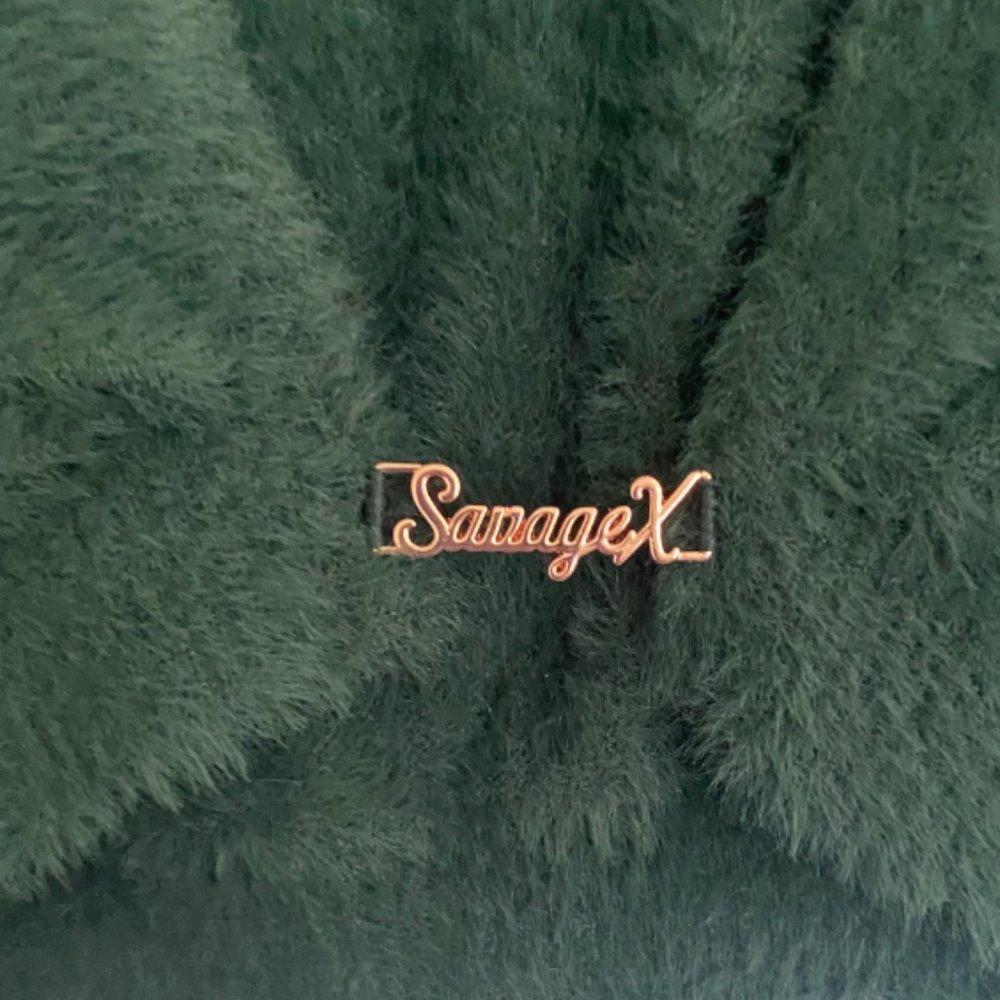 NWOT Savage X Fenty Fluff it Up Crop Top - Size L - Botanical Green - Picture 3 of 4